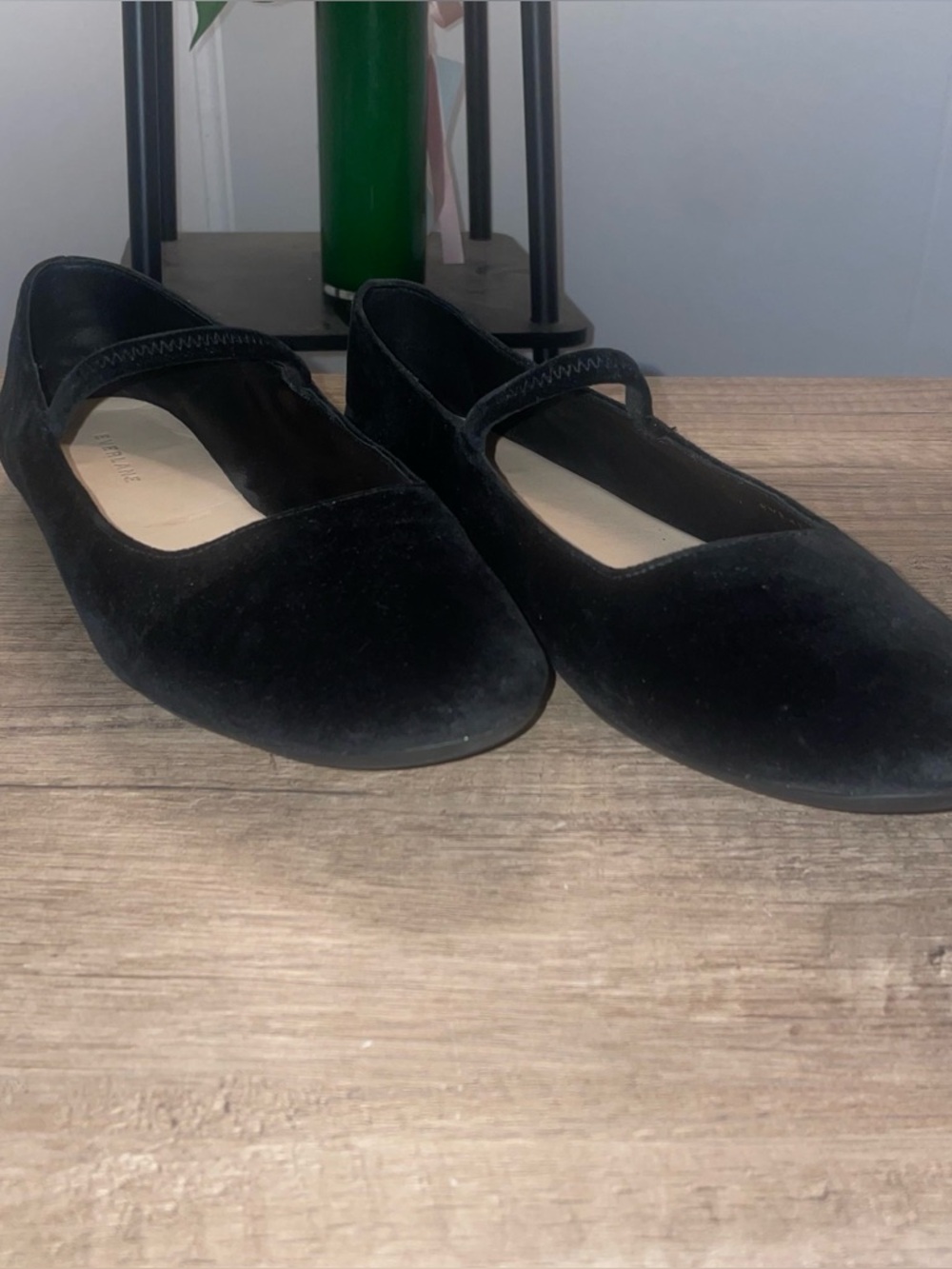 Everlane The Mary Jane in Black Velvet Womens Flats Shoes Size 9 1/2